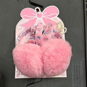 Floral Pink Fuzzy Kids Earmuffs